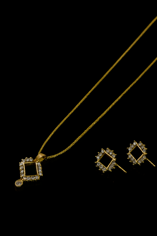 Art Deco Style Crystal Halo Jewelry Set