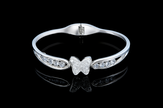 EJ638016 – Sterling Silver Sparkling Butterfly Bracelet 🦋