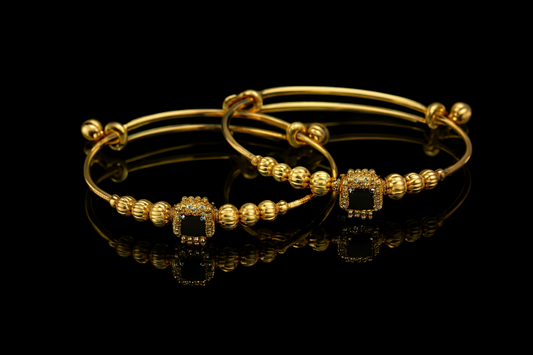 Regal Charm Gold-Toned Bracelet (Pair)