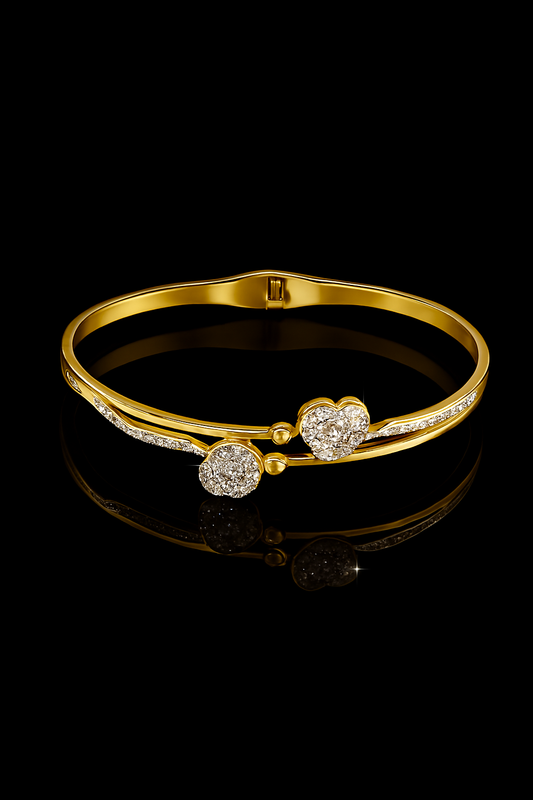 Sparkling Heart &amp; Soul Crystal Bangle