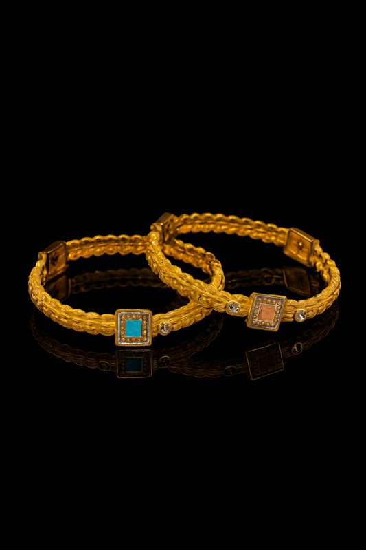 Bohemian Chic Gemstone Bracelets (Pair)