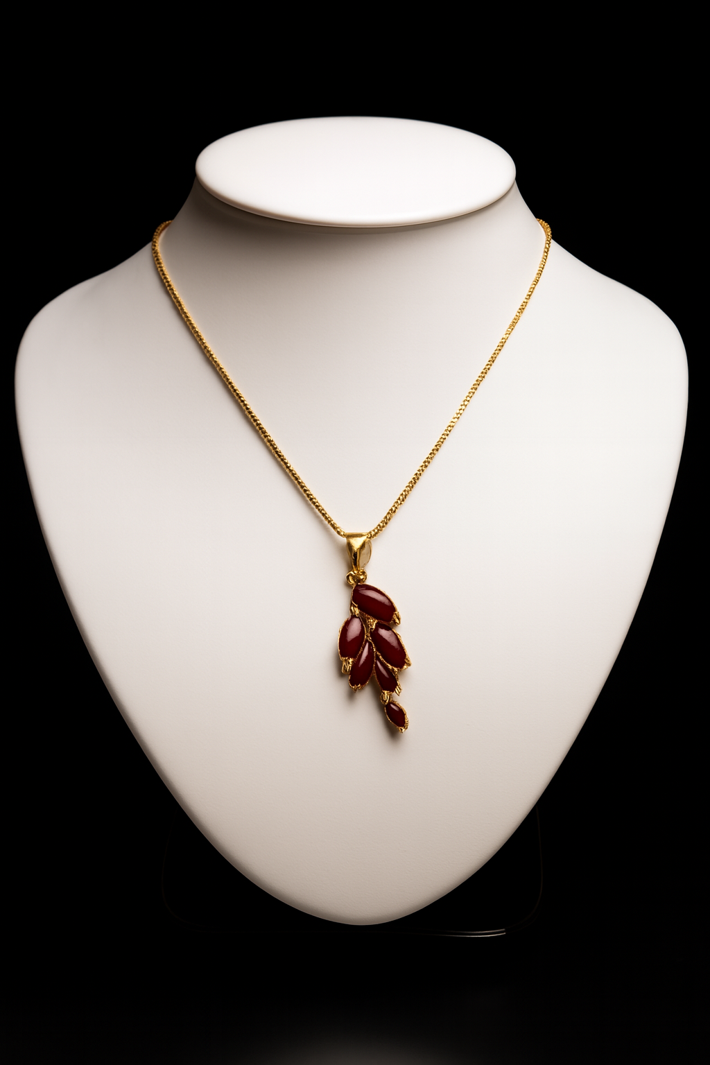 The 'Scarlet Vine' Red Stone Pendant Necklace