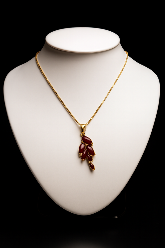The 'Scarlet Vine' Red Stone Pendant Necklace