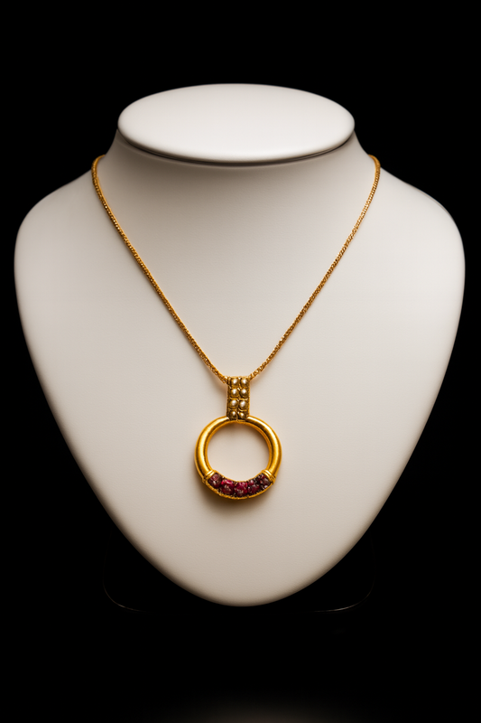 The 'Modern Circle' Gemstone Pendant Necklace