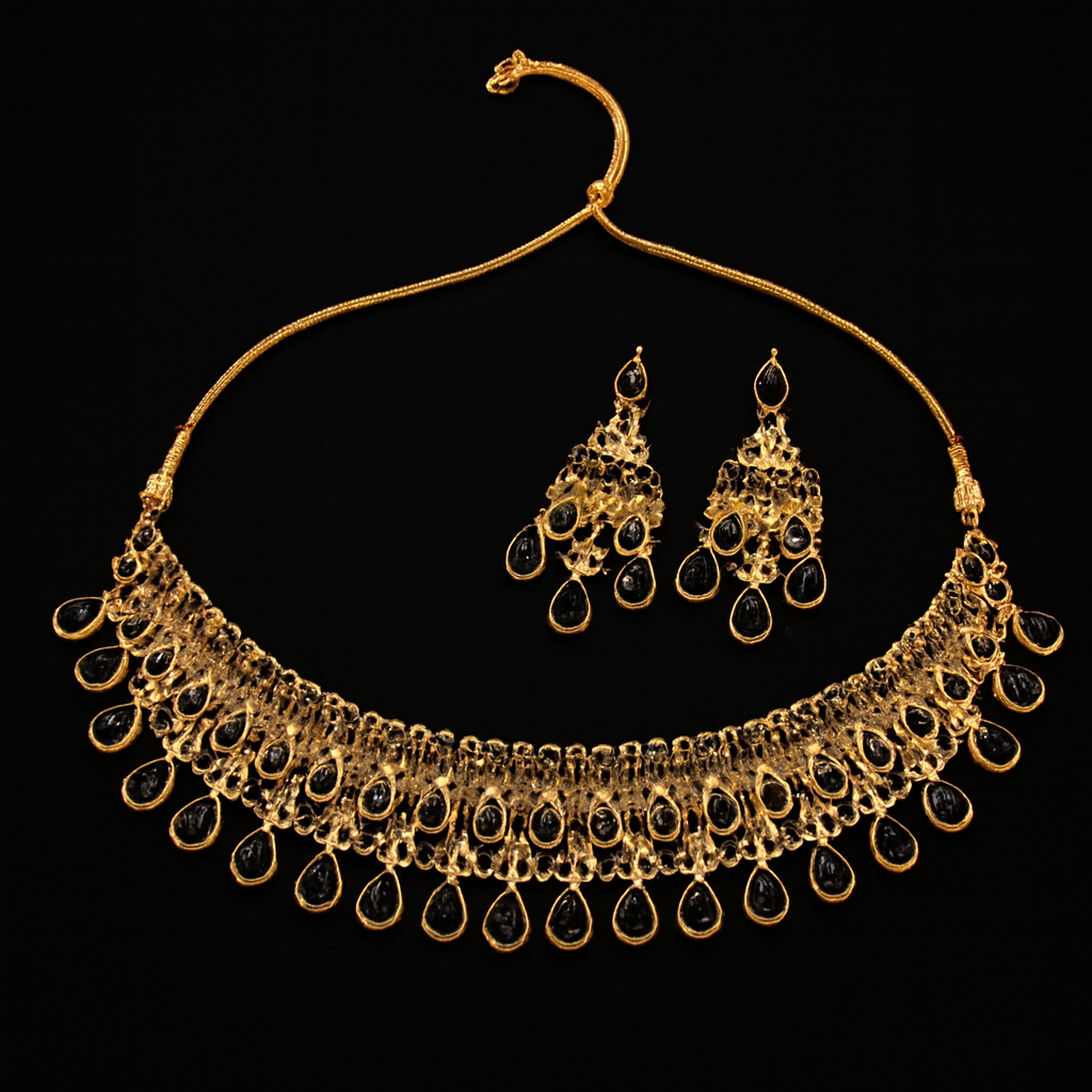 "🖤Black Drop Choker Set.