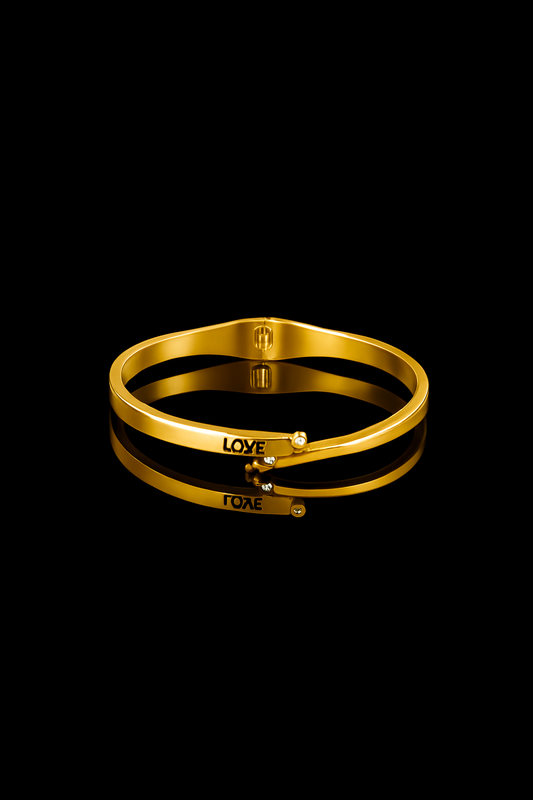 Engraved 'LOVE' Crystal Bangle