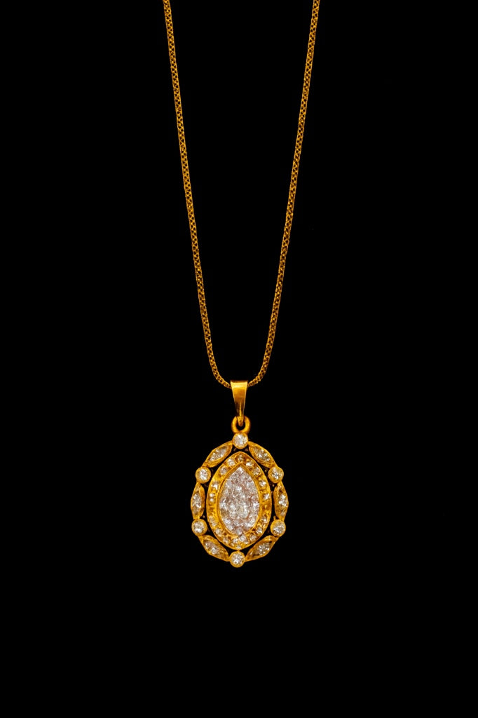 The 'Dazzling Teardrop' Crystal Halo Necklace